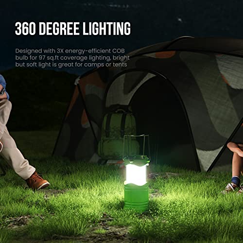Lichamp LED Camping Lantern 4 Pack, Battery Powered Portable Hanging Light X975