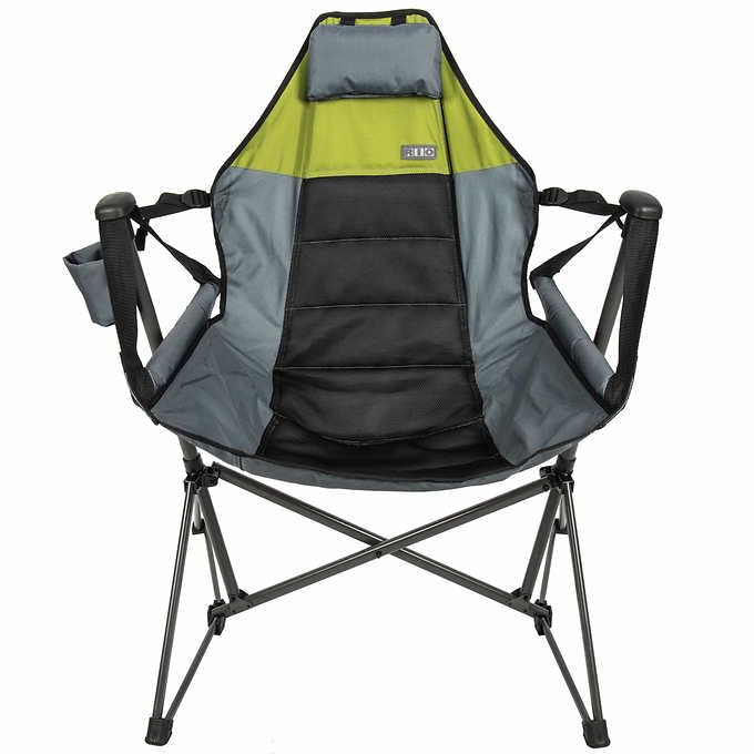 RIO Hammock Camping Chair, Steel, Adjustable Back, Folding with Pillow Cup Holder C359