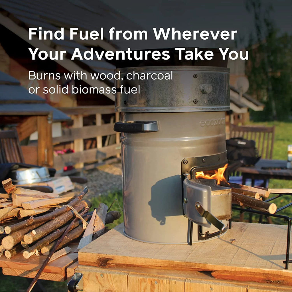 Rocket Stove Portable Camp Stove for Outdoor Cooking, Dual-Fuel Wood & Charcoal E5312