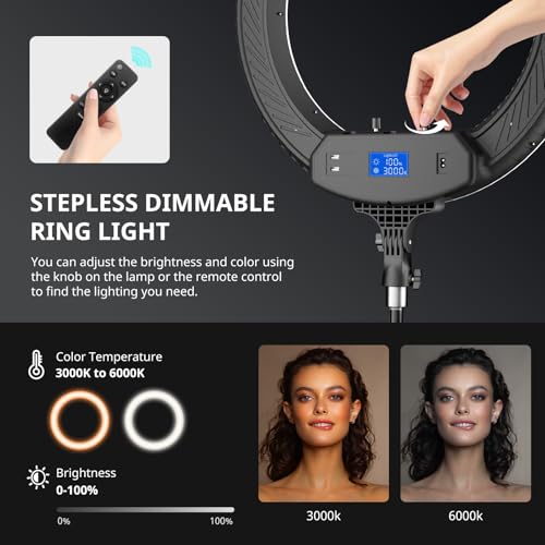 Aureday 14'' Selfie Ring Light with 62'' Tripod Stand and Phone Holder W597