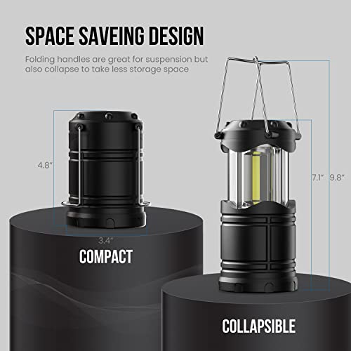 Lichamp LED Camping Lantern 4 Pack, Battery Powered Portable Hanging Light X975