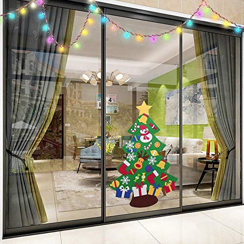 YEAHBEER Felt Christmas Tree for Toddlers with 30 Ornaments J4656