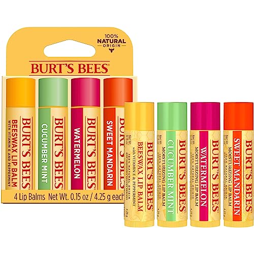 Burt's Bees Lip Balm 4-Pack, Pink Grapefruit, Mango, Coconut & Pear, Pomegranate C323915