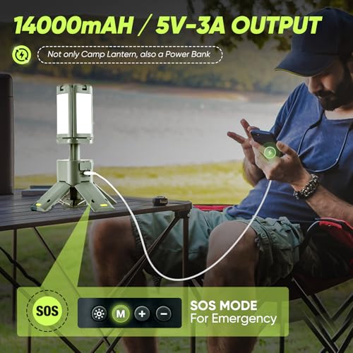Portable Camping Light 14000mAh Rechargeable Lantern with Magnetic Base Z942