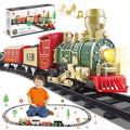 JUQU Christmas Train Set for Kids Ages 3-8 – Battery Operated Toy Train with Lights, Sounds, 3 Cars & 10 Tracks, Classic Christmas Tree Train Set for Under or Around Tree Gift