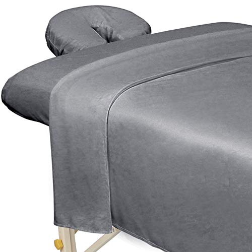 Body Linen Abundance Deluxe Quilted Fleece Massage Table Pad Set with Face Cradle Cover Y3096