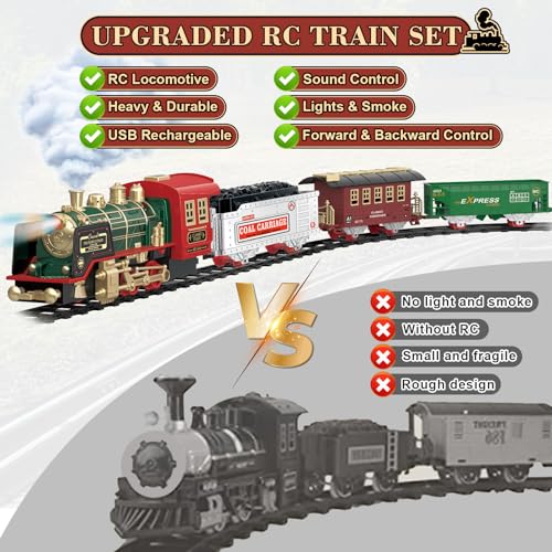 Kids Electric Train Set with Remote Control, Lights and Sounds X845180