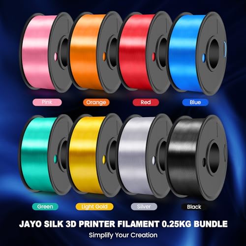 JAYO 3D Printer Filament Bundle, PLA Silk Multicolor 1.75mm, 8 Rolls 2kg G112230