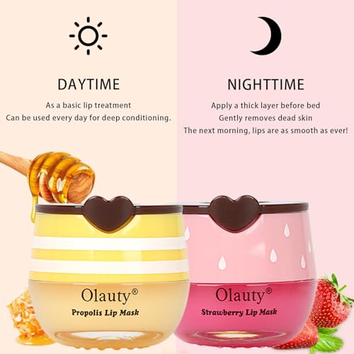 6 PCS Bee Lip Balm Mask Honey Pot, Moisturizing Overnight Lip Care M561365