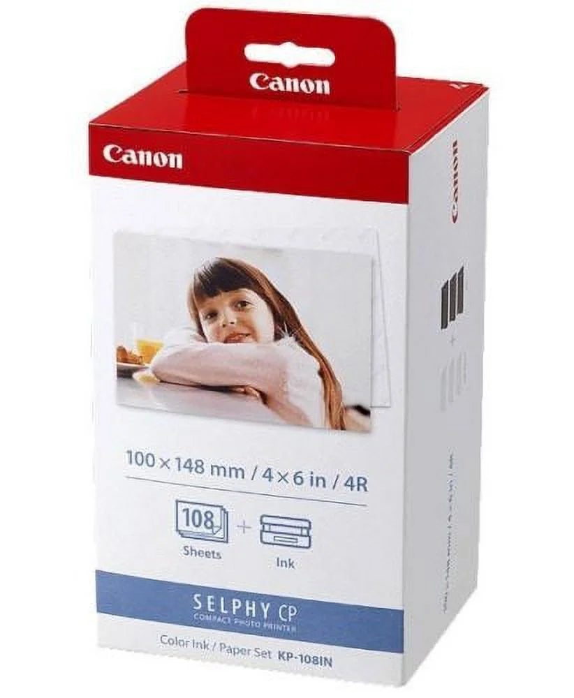 Canon SELPHY CP1300 Wireless Compact Photo Printer with AirPrint and Mopria, Black with KP108 Paper and Hard Case R721602