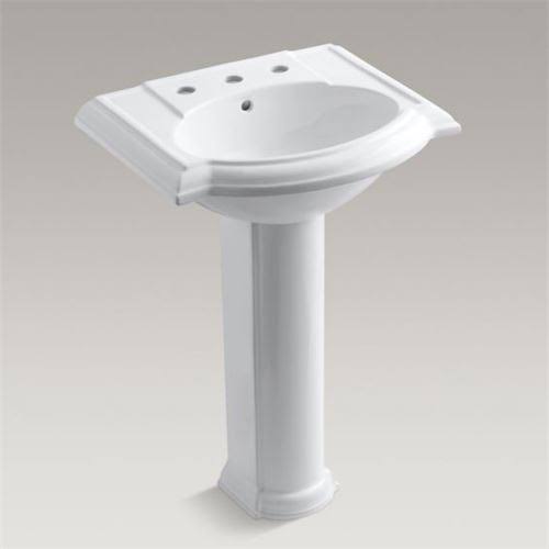Kohler K-2286-8-0 Devonshire 24x22 Pedestal Bathroom Sink White Z793021