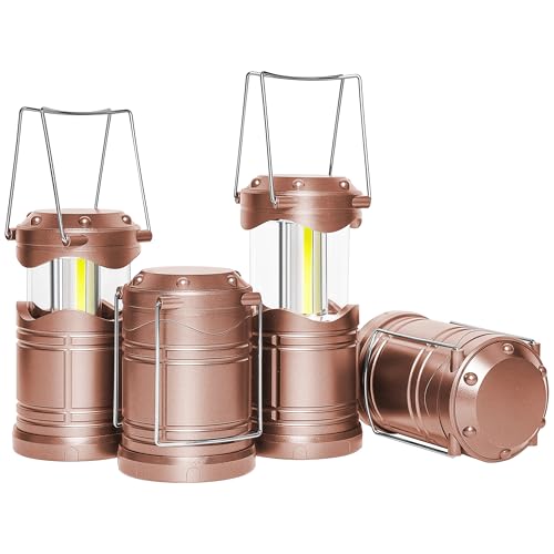 Lichamp LED Camping Lantern 4 Pack, Battery Powered Portable Hanging Light X975