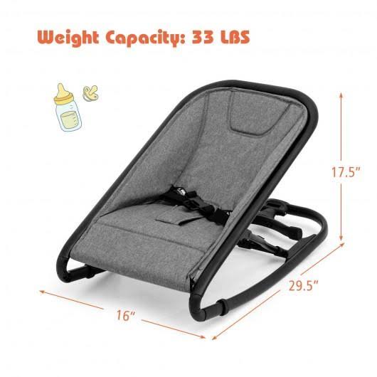 Adjustable Baby Bouncer and Rocker, Gray B290