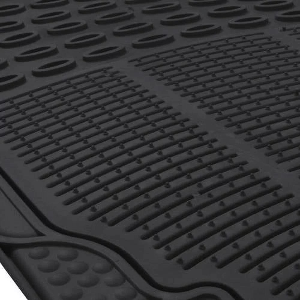 BDK Front Car Rubber Floor Mats 2-Piece Black Beige Gray Heavy Duty V735
