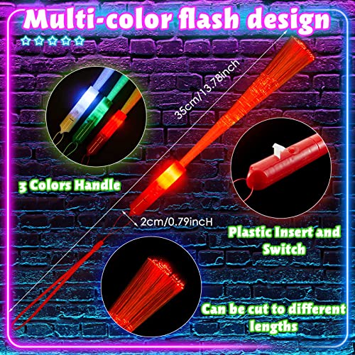 Kasyat 10 Pieces LED Fiber Optic Glow Wands for Party Favors P397
