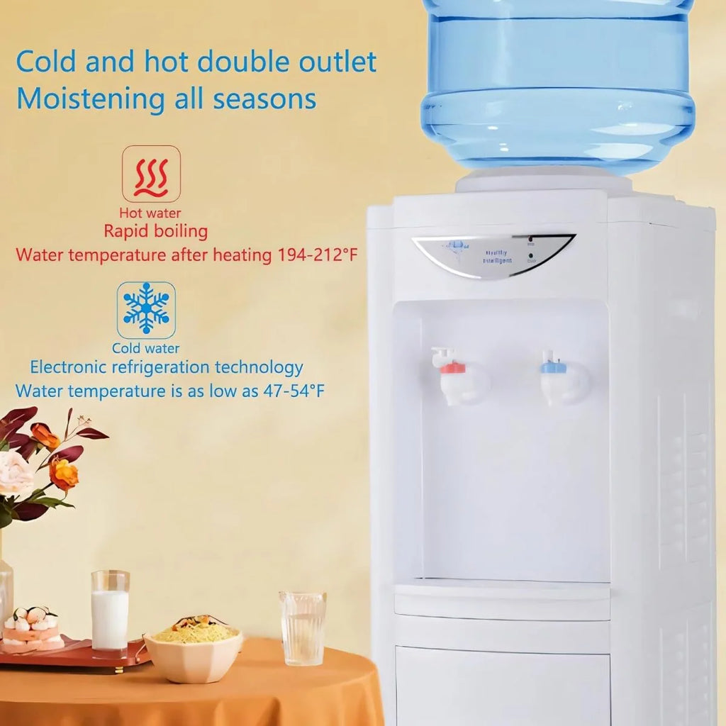 LUVCMFT Water Cooler Dispenser for 5 Gallon Bottle, Hot and Cold, White B673062