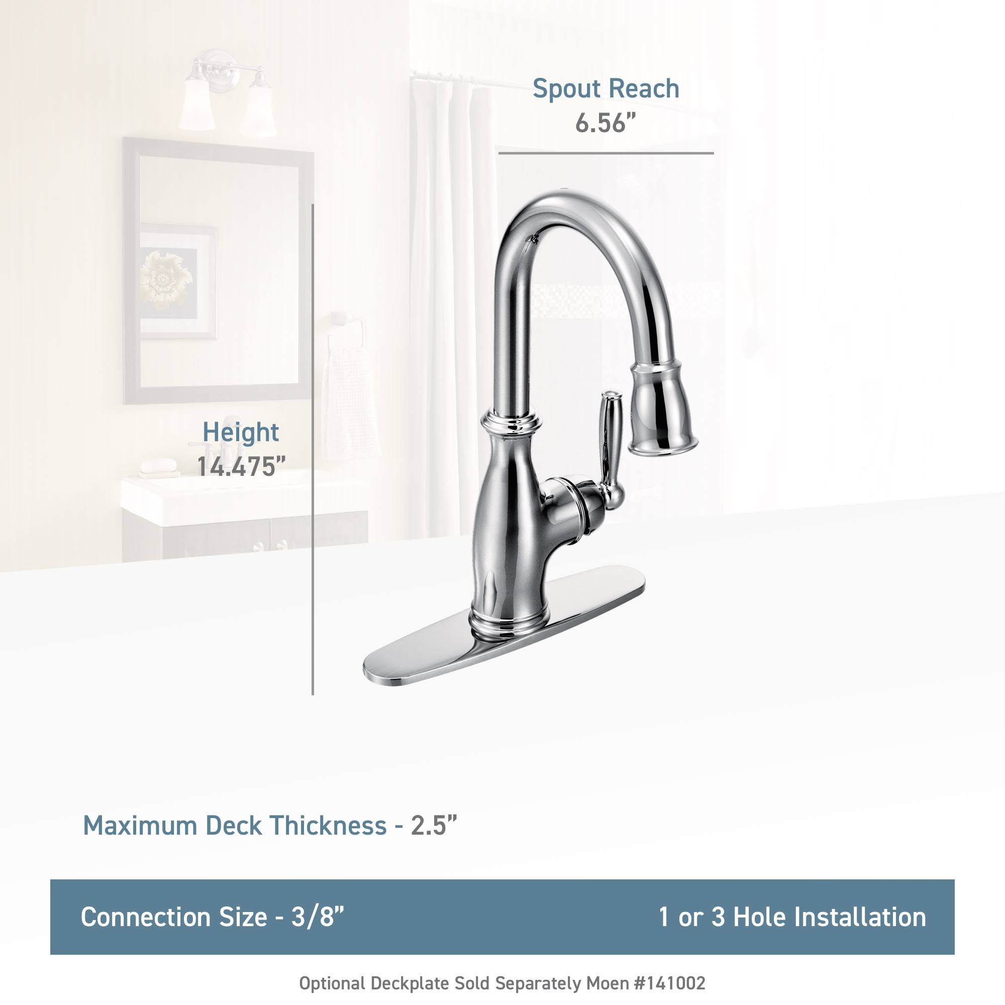 Moen Brantford Oil Rubbed Bronze One-Handle Pulldown Bar Faucet A688333