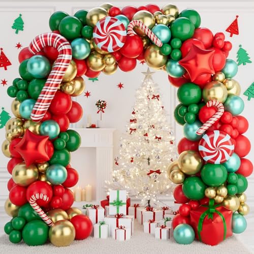 Christmas Balloon Garland Arch Kit 149PCS Red Green Gold for Party Decor B1267