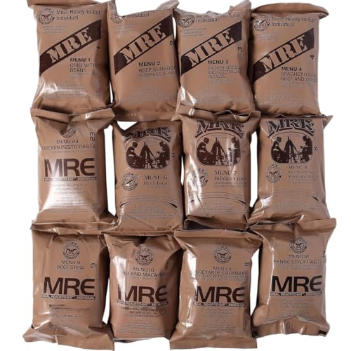 U.S. MRE Meals Ready to Eat Variety Pack of 12 with Flameless Heater I58581